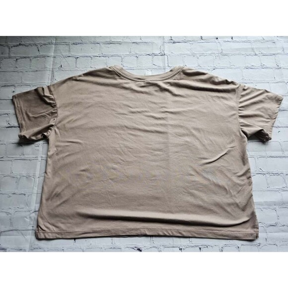 90 Degree By Reflex Super Soft Deluxe Short Sleeve Top Beige Size M Pre-Owned - Picture 7 of 8